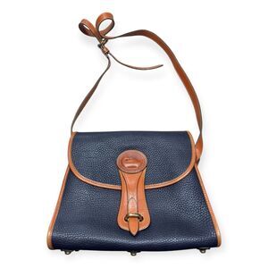 Dooney and Bourke Essex‎ Crossbody Vintage Leather Navy Bag All Weather Leather